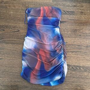 Princess Polly. US 2. Multicolor ruched tube dress. Like new